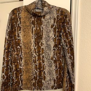 Zara Basic snake print turtleneck